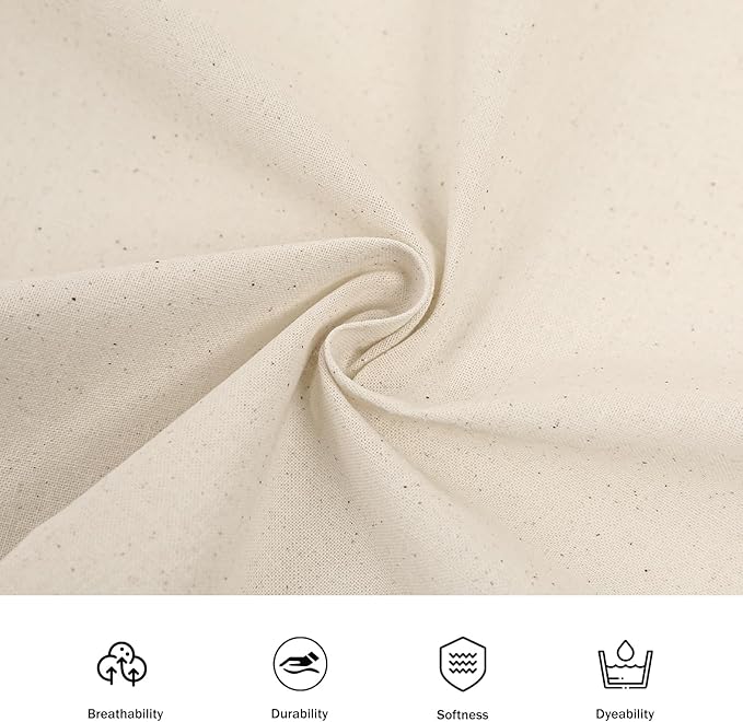 UBCGOTT 100% Cotton Muslin Fabric, 60 Inch X 5 Yards Unbleached Muslin Linen Fabric by The Yard, Draping Fabrics Suitable for Sewing Embroidery, Crafts Material,Garments (Natural)