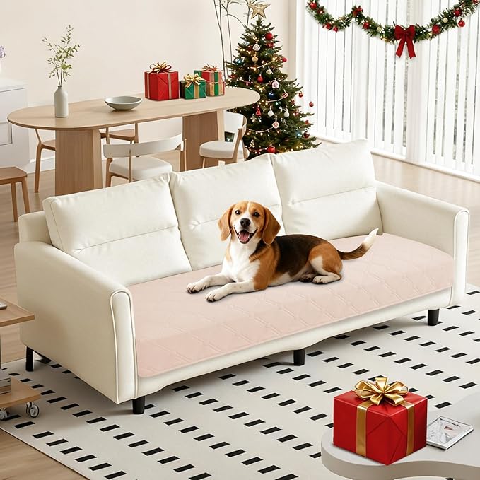 CYCMACO Waterproof Dog Bed Cover Pet Blanket, Soft Couch Cover for Dogs Washable, Non-Slip Dog Blanket Protect Furniture Couch Sofa Car for Puppy Large Dogs Cat (30x70 Inch, Beige)