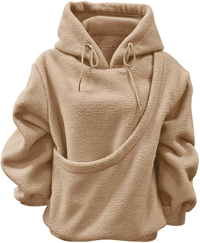 LBECLEY Hoodie with Dog Pouch Oversized Pet Hoodies Carrier Large Pocket Hooded Sweatshirt for Puppy Kitten Dogs Holder