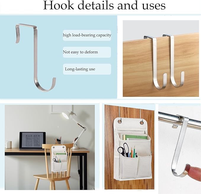 Someteth Hanging Basket for Organizing, Wall Organizer with Pockets and Over The Door Organizer，Can for Home, Closet, Office and Camper (1 White)