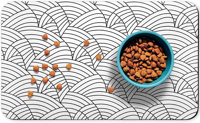 Dog Food and Water Bowl Mats - Waterproof, Absorbent Pet Feeding Mat for Floors - Bohemia Placemats for Dogs and Cats 17 * 30 Inch