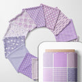 Cotton Satin Patchwork Fabric Panel – 35 Designs, 20×20 cm Squares, Single Piece 150×110 cm, Lavender Floral Quilt Fabric (Lavender Dreams Patchwork Set, 35pcs 8x8 inch)