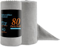 80 Pack Microfiber Cleaning Cloth Roll Grey Reusable Paper Towels 12"x12" Tear Away Cloth, Microfiber Towels for Cars, Wash Cloths, Lint Free Rags for House, Kitchen,Window,Cleaning Supplies
