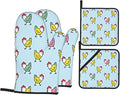 4 Pieces Flowers Oven Mitts and Pot Holder Set Floral Oven Gloves and Hot Pads Pot Holders for Farmhouse Kitchen Accessories and Decoration (Chicken)