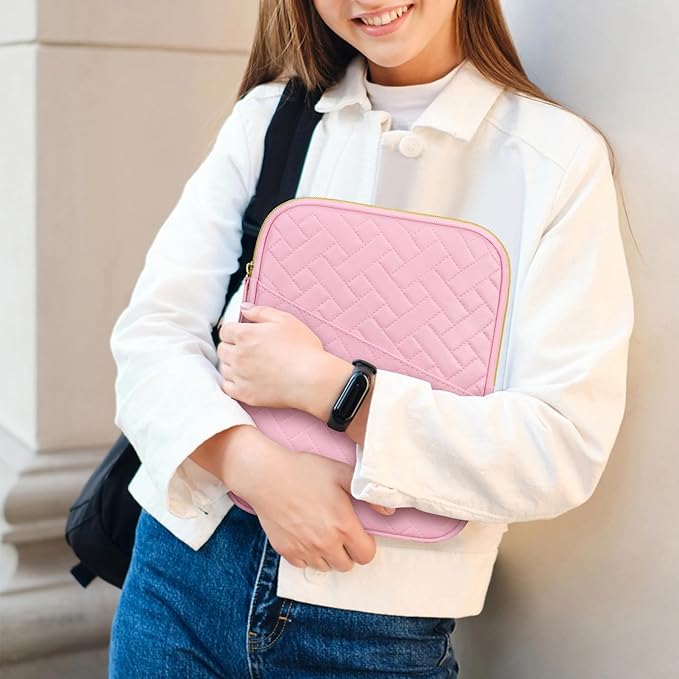 Lacdo Tablet Sleeve Case for 13 inch iPad Pro M5 M4 2025-2024, 13 inch iPad Air M3 M2 2025-2024, 12.9 inch iPad Pro 6 5 4 3 with Magic Keyboard and Smart Keyboard Folio Protective Bag, Sakura Pink