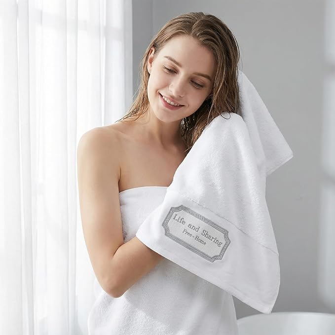 REDKISS 35"x70" Luxury Bath Sheets Towels Set of 2, 100% Cotton & 700 GSM,Ultra Soft & Highly Absorbent Bath Towels Set,Perfect for Bathroom,Spa and Hotel-White