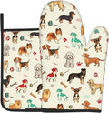 Dog Oven Mitts and Pot Holders Sets 2Pcs,Funny Oven Gloves Potholder Cute Animal Design Kitchen Mitt for Chef Cooking Baking Housewarming