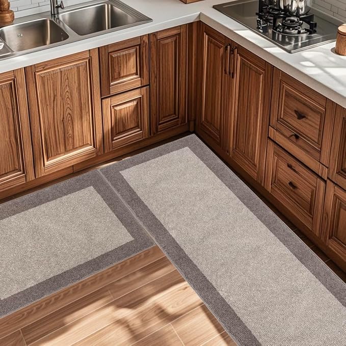 DOMUSTEX Machine Washable Kitchen Rug 24" x 84", Non Slip Kitchen Mat for Floor, Absorbent Entrance Runner Rug for Bedroom, Hallway, Bathroom, Door (Roll Packing)