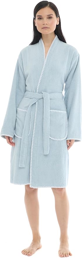 Seritaine Robes for Women, 100% Turkish Cotton Womens Robe, Luxury, Terry Cloth Long Spa Bathrobe