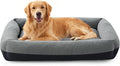 FURTIME Washable Dog Bed Extra Large Sized Dogs, Washable Comfy Fluffy XL Dog Bed, Removable Zipper Cover Machine Wash, Durable Sleeping Pet Cuddler Bed with Anti-Slip Bottom, 42x30x8 in, Dark Grey