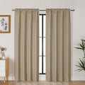 Lecloud Bessie Camel Curtains for Bedroom Decor 78 Inches Long 2 Pcs, Light Filtering Rod Pockets Privacy Farmhouse Curtains for Living Room, Rustic Home Drapes for Dining Room, Each 40" W x 78" L
