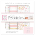 SwaddleDesigns Cotton Muslin Swaddle Blankets, Set of 4, Receiving Blankets for Baby Boys & Girls, Best Shower Gift, 46x46 inches, Pink Floral