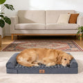 PAWPUBBY XL Dog Bed Extra-Large Orthopedic Memory Foam Dog Bed – for 70 Lbs Dogs, Premium Memory Foam, Machine Washable Cover, Non-Slip Base, Soft Rose Velvet (Dark Gray, XL)