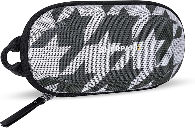 Sherpani Mini Co-Pilot, Travel Cable Bag, Cord Storage Organizer, Small Tech Pouch, Accessory Carrying Case, Travel Gift for Women (Houndstooth)