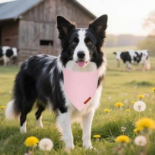 ADOGGYGO 2 Pack Pink Dog Bandanas, Soft Cotton Solid Color Pet Triangle Scarf, Adjustable DIY Pink Girl Birthday Bandanas for Medium Large Dogs (Large)