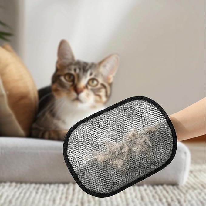 2 Pcs Pet Hair Removal Glove,Upgraded Electrostatic Pet Hair Removal Gloves - Reusable Electrostatic Dog/Cat Hair Remover Mitt & Pet Grooming Gloves for Couch,Upgraded Pet Hair Remover Glove (Black)