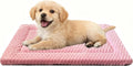 Dog Bed Crate Mat, Soft Durable Washable Anti-Slip Kennel Pad for Dogs & Cats, Reversible (Pink, S(24"*18"*1.5"))
