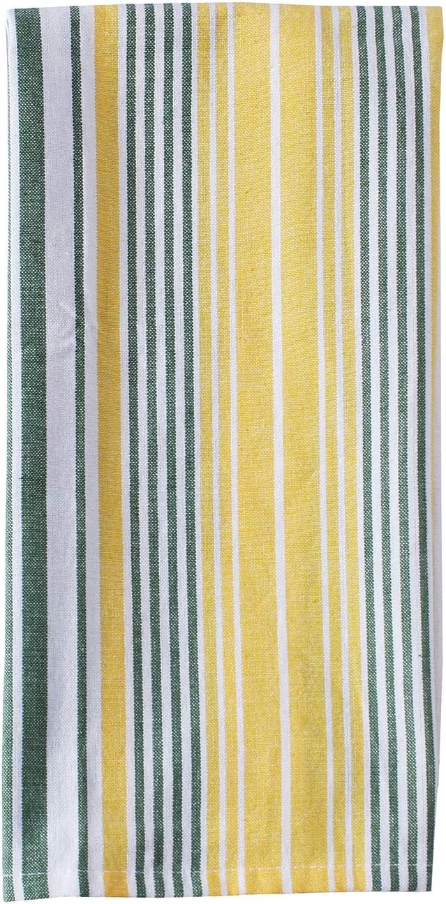 ACCENTHOME Lemon Yellow Printed Cotton Kitchen Towel Set - Absorbent Multi Purpose Kitchen Linen - 4 Drying Dish Hand Towels 20x28