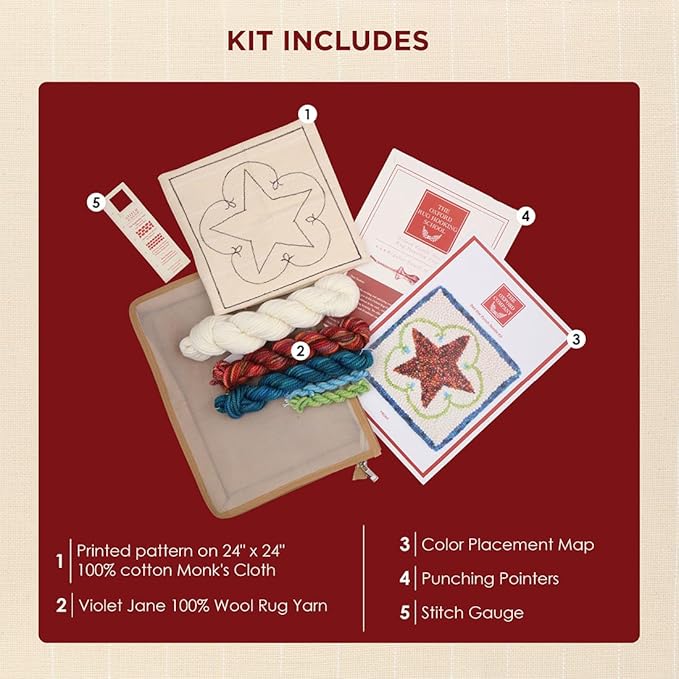 The Oxford Company Punch Needle Kit (Red Star)