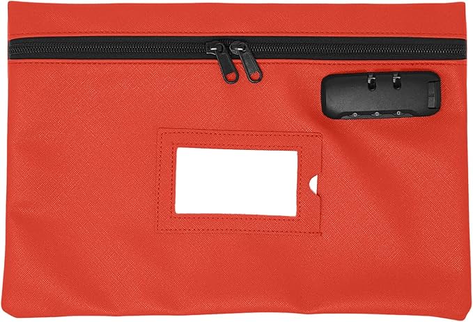 GIDABRAND Medicine Bag with Lock | 12x8 Inch Med Bag | Medication Bag for Traveling | Small Medication Travel Bag | Kids Medicine Bag | Pills Locking Zipper Pouch Storage Case Organizer (Red)