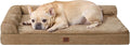 EHEYCIGA Orthopedic Dog Bed Medium Size Dogs, Memory Foam Dog Bed with Washable Removable Cover, Waterproof Pet Sofa Couch for Crate with Nonskid Bottom, 30x20x6, Camel