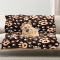 Gowyeg Dog Blanket, Soft Fleece Dog Blankets for Medium Large Dogs, Fluffy Flannel Pet Cat Puppy Blanket Cover for Bed Couch, Cute Paw Print Throw Blanket for Dogs,Brown, 50"X40"