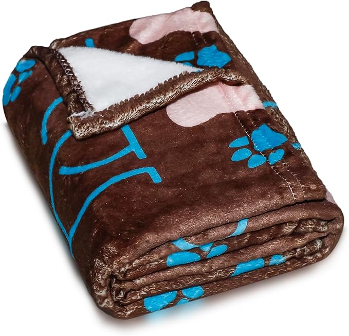 Gowyeg Dog Blanket for Small Dogs Washable-Soft Fluffy Puppy Blanket with Premium 300GSM Coral Fleece,Cozy Calming Cat Blankets for Indoor Cats for Kitten Doggy,Coffee,43x30IN