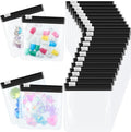 24 Pieces Pill Pouch Bags Zippered Set Reusable Translucent Medicine Organizer Sealing Travel Plastic Bags with Slide Lock for Storage(Black)