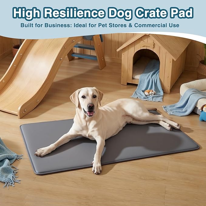 WAYIMPRESS Extra Large Dog Crate Pad Bed, Waterproof Cooling Pet Bed for Large Dogs, Outdoor Pet Bed with High Resilience Foam,Wipe Clean & Easy Rinse, Anti Slip 48 inch Graphite Grey