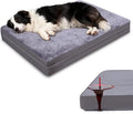 WAYIMPRESS Waterproof Large Dog Bed - XL Dog Bed for Crate, Washable Crate Bed with Orthopedic Pet Mat with Egg Crate Foam, Anti-Slip, Reversible & Washable Cover, 41" x 27", Gray