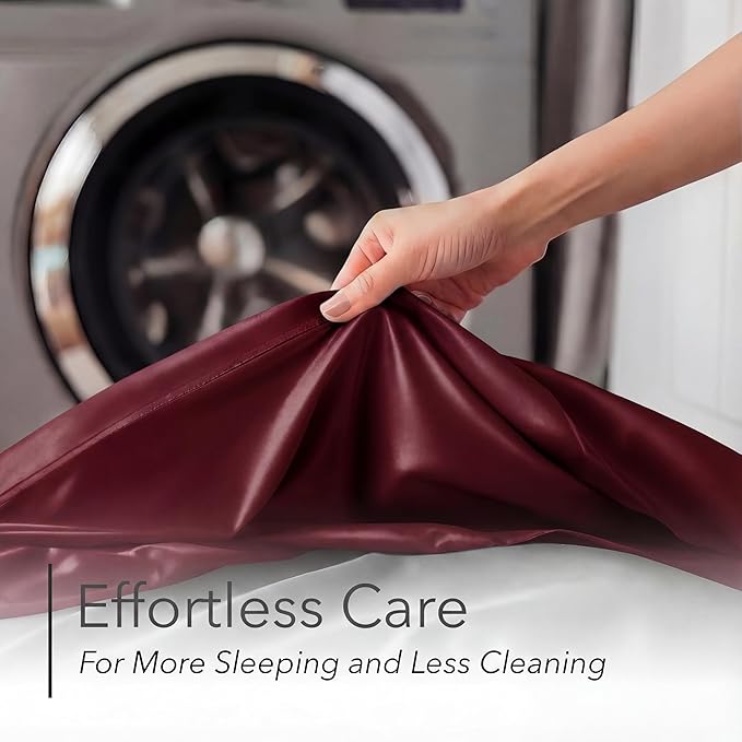 DECOLURE 100% Viscose Derived from Bamboo Sheets Twin Size - Luxury 4 Pc Naturally Cooling Sheets, Ultra Soft Bed Set - Deep 17" Pockets, Durable Double Stitching, Oeko Tex Standard (Burgundy)