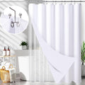 LaCyan 3-in-1 Waterproof Waffle Weave Shower Curtain Set 72x72, 258GSM Heavy Duty Fabric with Clear PEVA Liner (3 Magnets) & 12 Stainless Steel Double Hooks, Guest Bathroom & Airbnb Hotel Style