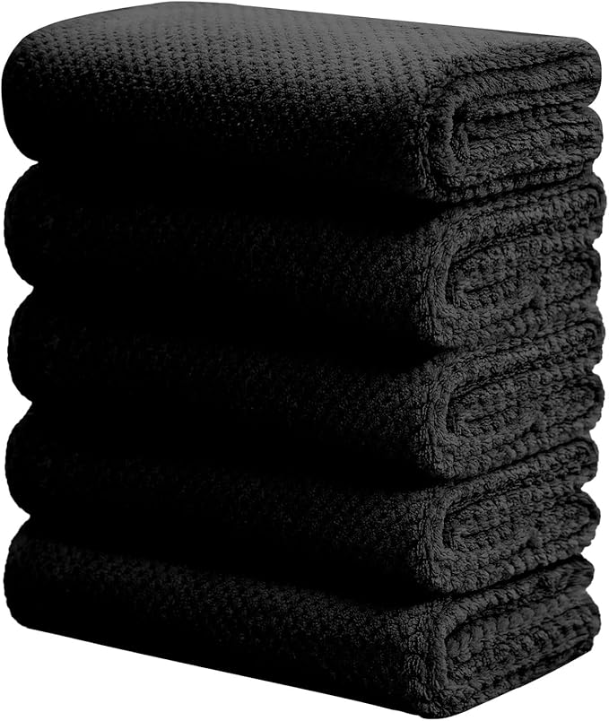 Wuwahold Microfiber Hair Towels, Waffle Hair Towel Set, Super Soft Highly Absorbent, Sturdy Quick Drying Turbans for Long, Thick, Curly Hair (5 Pack, 40" x 20")