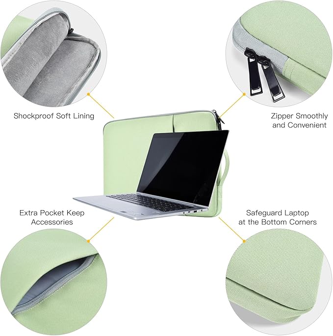 14 Inch Laptop Case Computer Sleeve for HP Lenovo Acer Dell Chromebook/Stream/Aspire 3, Lenovo IdeaPad/ThinkPad, ASUS Chromebook/Vivobook Go, Dell Latitude 7490 Bag, Green