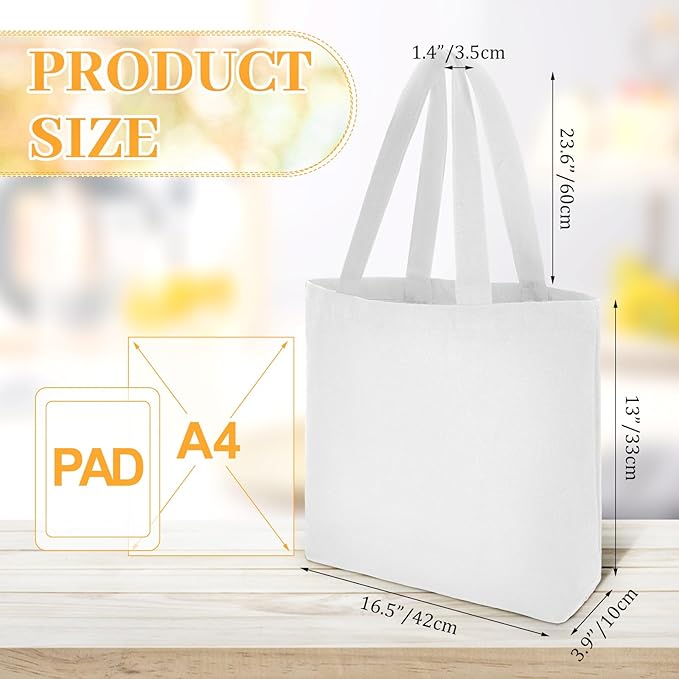 Silkfly 20 Pcs Canvas Tote Bags Bulk 16.5x13.4'' Blank Cotton Canvas Bag with Zipper Handles Reusable Plain Grocery Makeup Handbag for DIY(White)