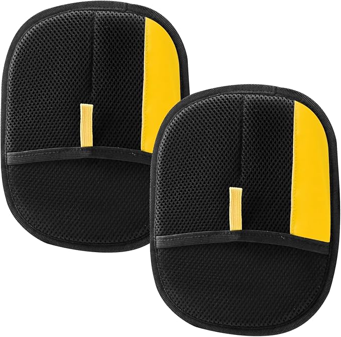 Pet Hair Removal Glove, 2 Pack Reusable Grooming Tool for Cats and Dogs, Hair Remover for Couch, Furniture, Carpet, Curtain, Black and Yellow