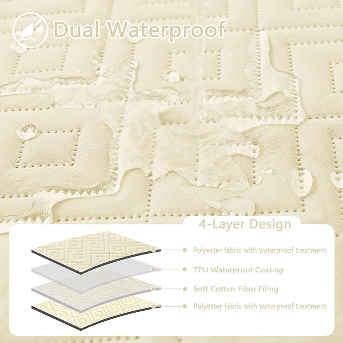 hyha Waterproof Dog Blanket, Soft Dog Bed Cover Pet Blankets, Waterproof Sofa Couch Cover for Dogs Washable, Reversible Pet Couch Covers for Sofa Furniture (30x70 Inch, Beige/Beige)