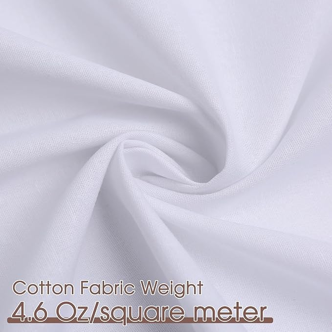 UBCGOTT 100% Cotton Muslin Fabric, 60 Inch X 1 Yard Bleached Muslin Linen Fabric by The Yard, Draping Fabrics Suitable for Sewing Embroidery, Crafts Material,Garments (White)