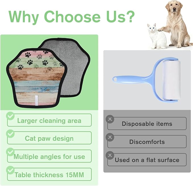 Hanxuanyifan Vintage Dog Paws Pet Hair Removal Glove for Dogs & Cats,2 PCS Newly Upgraded Reusable Electrostatic Pet Hair Gloves,Dog Hair Remover Tool for Clothing,Couch,Carpet,Car Seat