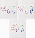 PINK RHINO LABS Swedish Dishcloths – Eco-Friendly Reusable Kitchen Towels – 3 Pack Cleaning Cloths for Dishes, Counters & Surfaces – Super Absorbent, Compostable, Zero-Waste Alternative