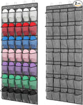zisiueel 2 Pcs 70 Large over The Door Shoe Organizer Hanging Shoe Rack for Closet Holder Gray Mesh Pockets Back to School Behind Door Hanger Storage Nonslip for Home Room School Dorm, Each 35 Pockets
