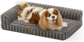 COZY KISS Cute Dog Bed, Faux Rabbit Fur Orthopedic Foam Dog Bed with Sides, Removable Washable Cover & Waterproof Lining, Comfortable Pet Couch for Small Dogs, Grey (30" L x 20" W x 6" Th)