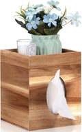 Tissue Box Cover, Wood Tissue Box Cover with Storage Tray Square Tissue Box Covers Holder for Bathroom, Bedroom, Dinner Table, Office, Tabletop 6" x 6" x 7.4"