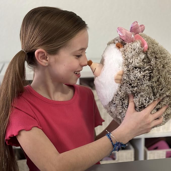 MaoGoLan Couple Valentines Hedgehogs Stuffed Animals with Heart Hair Band,2Pcs Soft Hedgehogs Throw Pillow Plush Toys, Love Heart Valentines Stuffed Animal Gift Decorations for Love Ones,14"