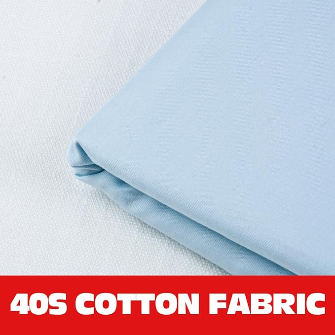 100% Light Blue Cotton Fabric for Sewing by 3 Yards, 59”Width Quilting Fabric Medium Weight 5.8 oz, Muslin Fabric by The Yard, Embroidery Cloth
