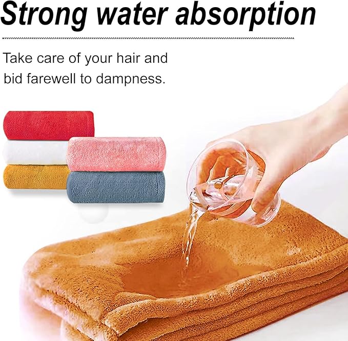AGKXHDEC 1 Pack Double Layer Microfiber Towel, Hair Turbans for Wet Hair, Drying Hair Wrap for Women (Apricot Yellow)