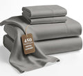 LANE LINEN Full Size Sheets Set – 450 Thread Count 100% Cotton, Cooling & Soft Sateen Weave, 15” Deep Pocket, Breathable Bed Sheets & Pillowcases, Fade-Resistant & Machine Washable, Paloma