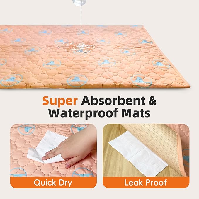 PJYuCien Washable Pee Pads for Dogs 2 Pack, 67" x 26" Octagonal Non-Slip and Leak-Proof Pee Mat, Puppy Training Pads for Whelping, Playpen, Crate, Bed （24/30/36/42'' 8 Panels Pen）