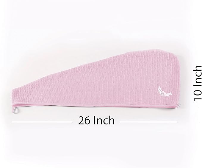SELARUS 100% Turkish Cotton Hair Towel Wrap for Women,Non Microfiber,400-GSM(Grams per Square Metre),AntiFrizz,Hair Plop Waffle Towels for Curly,Long&Thick Hairs,Turban Head Wrap,1Pack10x26inc