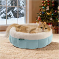 BALANCE Cat Beds for Indoor Cats, Washable Round Cat Bed, Cute Kitten Bed with Anti-Slip Bottom for Kitty and Puppy, 18 Inches, Dream Blue